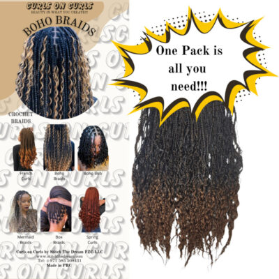 Boho Goddess Crotchet Braids 24 Inches (8 Packs)