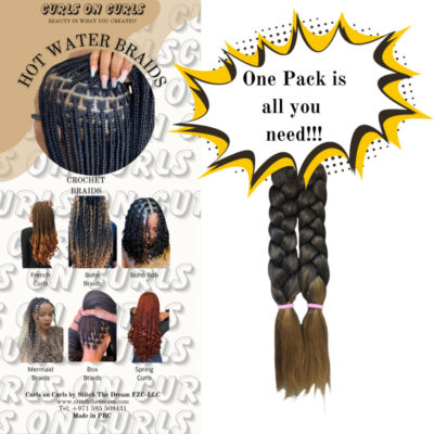 Braiding Hair Extension , High Temperature Synthetic Blend Fiber (1 Pack is ALL you NEED) 55 Inches